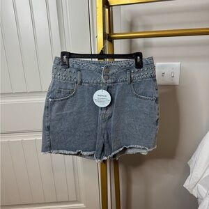 Studded Denim Women Shorts